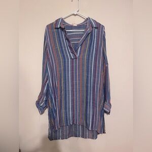 Striped Blue Women's Top